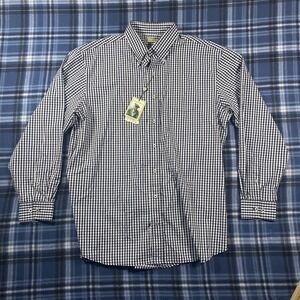 Donald Ross Mens Performance Gingham Golf Shirt Black White DR631-220 Large NWT